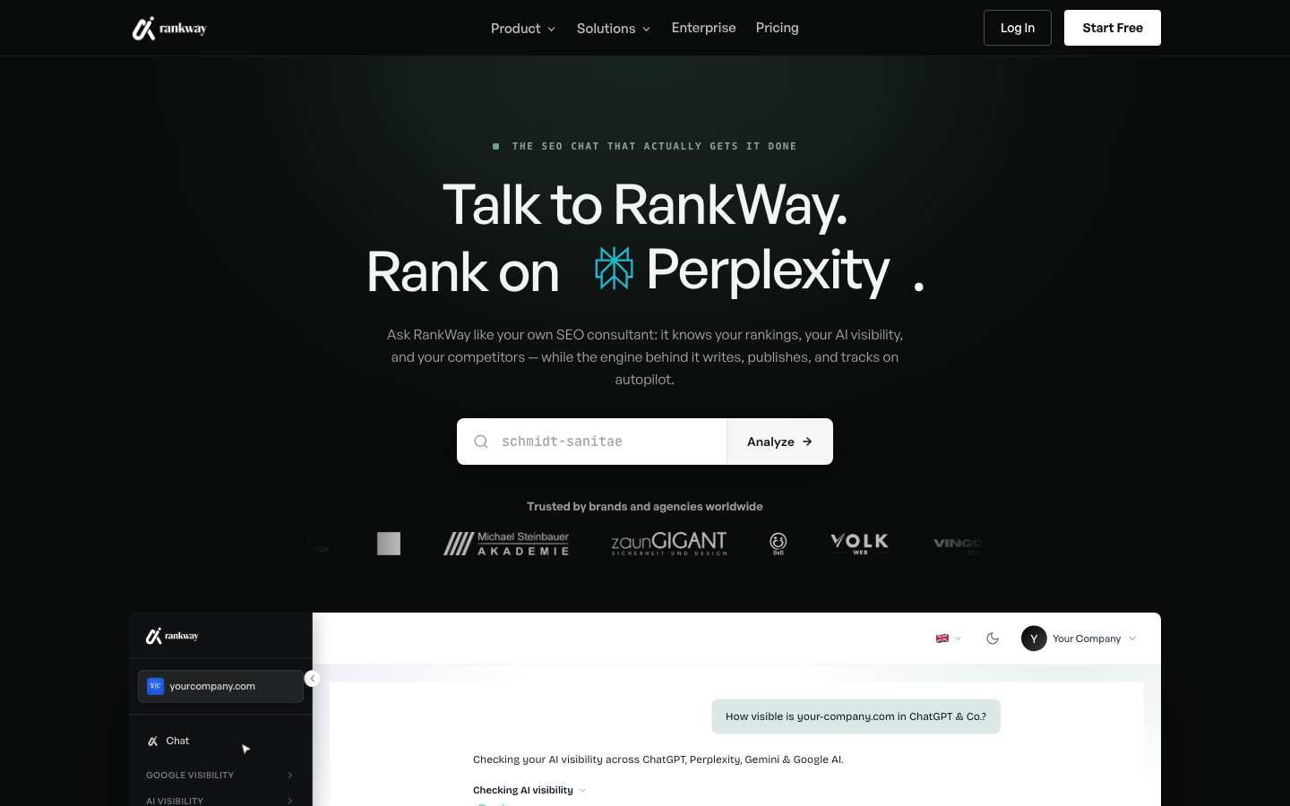 RankWay homepage